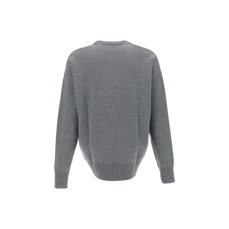 Ami Paris Ami De Coeur Merino Wool Oversized Crewneck Sweater-1