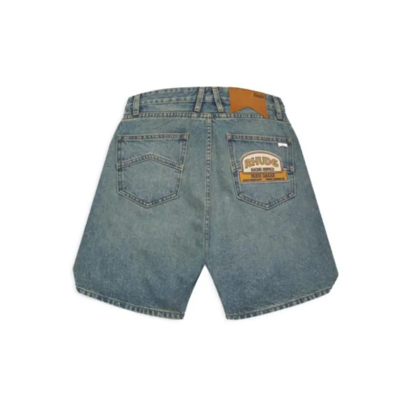 RHUDE Denim Shorts Men Blue-1