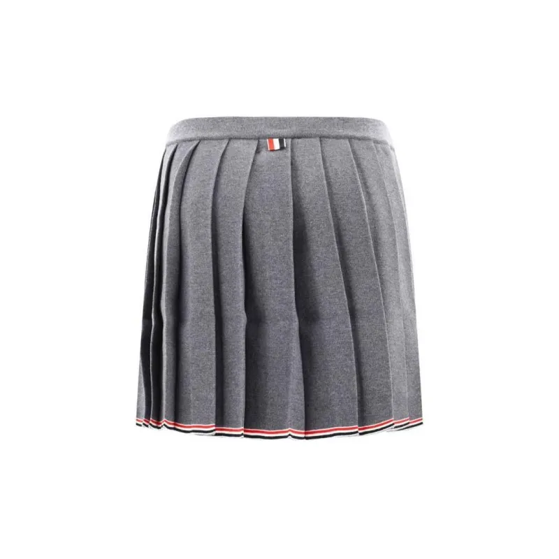 THOM BROWNE Pleated Full Needle Knitted Skirt-1