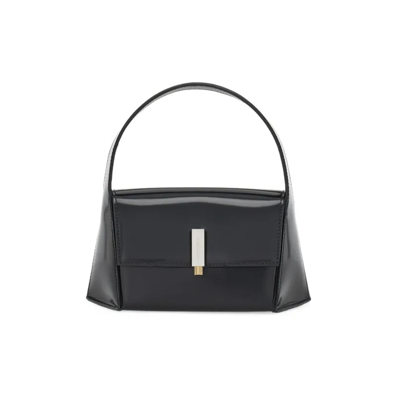 FERRAGAMO Brushed Cow Leather Handbag, Shoulder Bag Trumpets Women's Black-0