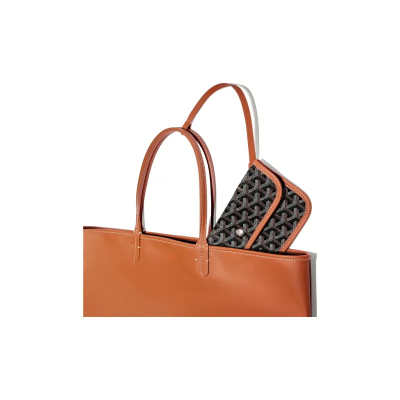 GOYARD Anjou Canvas With Leather Tote Shopping Bag Shoulder Bags Handbags Small Size Unisex 11 Colors-16