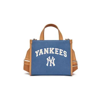 MLB New York Yankees Polyester Tote Bag Shopping Bag Handbag Shoulder Bag Crossbody Bag Unisex Brown & Blue