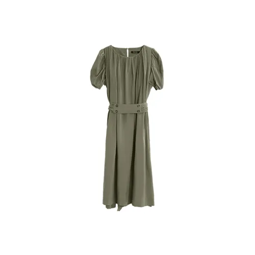 ELLE Short-Sleeved Dresses Women's Gray Green