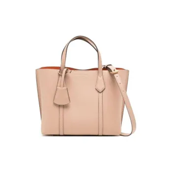 TORY BURCH Perry Litchi Grain Leather Tote Bag, Shopping Bag, Shoulder Bag, Handbag Small Size Women's Pink