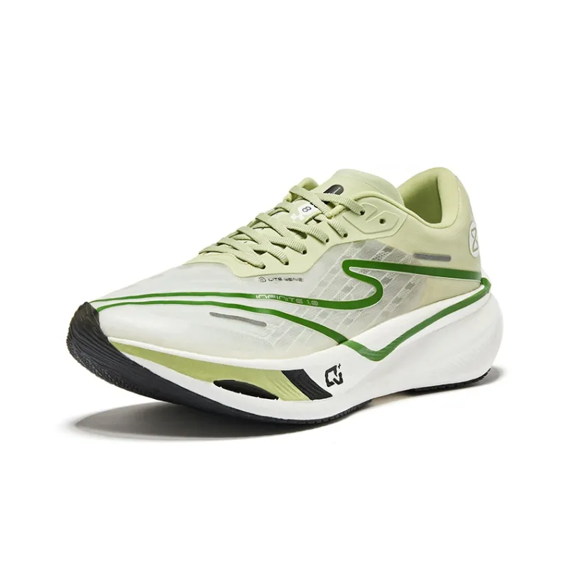 Erke Zhijing 1.0 Cushioned Slip Resistant Abrasion Resistant Low Top Marathon Running Shoes Men's Green Grape Color-2