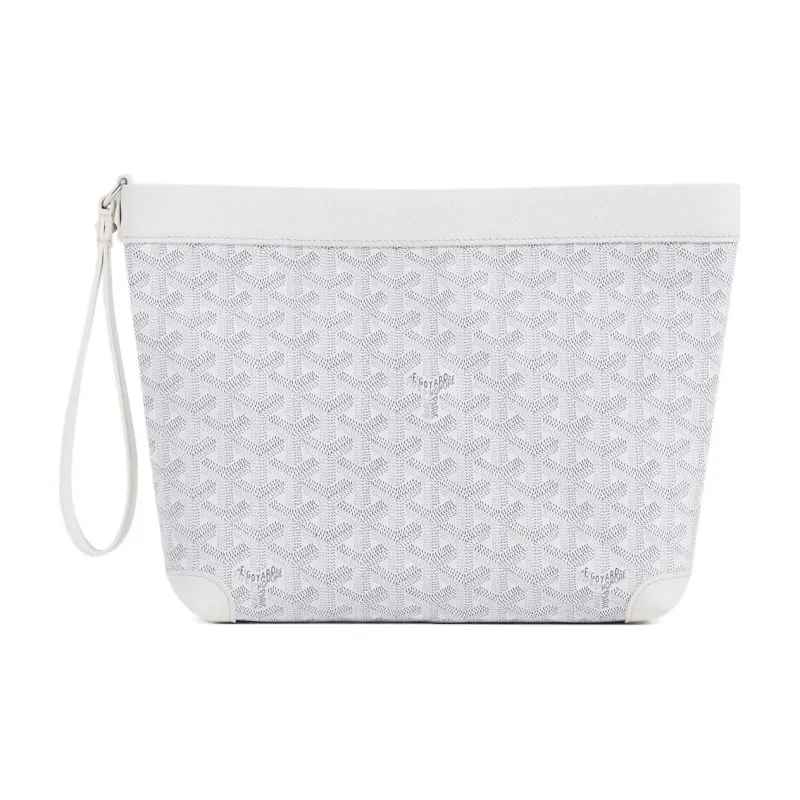 GOYARD Cow Leather Toiletry Bags Storage Bags Clutches Unisex White-0