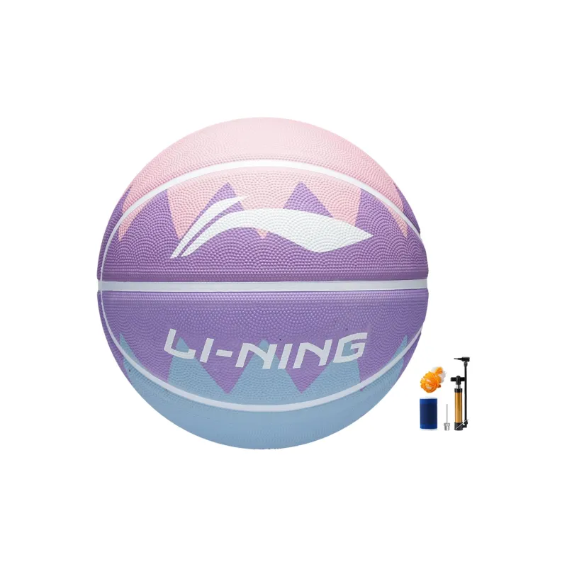 LiNing Rubber Basketball Pink Purple Size 7 Training Unisex-0