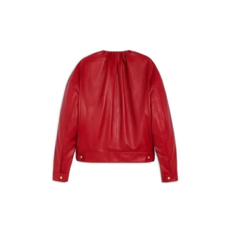 CELINE Leather Jackets Women's Red-1