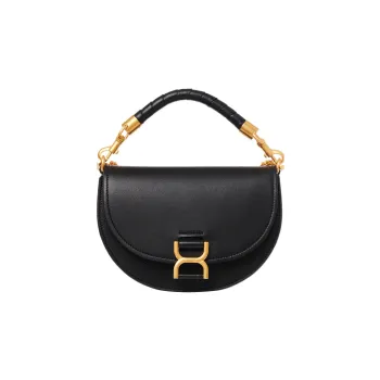 Chloe Marcie Nappa Lambskin With Grain Calfskin And Suede Shoulder Bag, Crossbody Bag, Handbag Women's Black