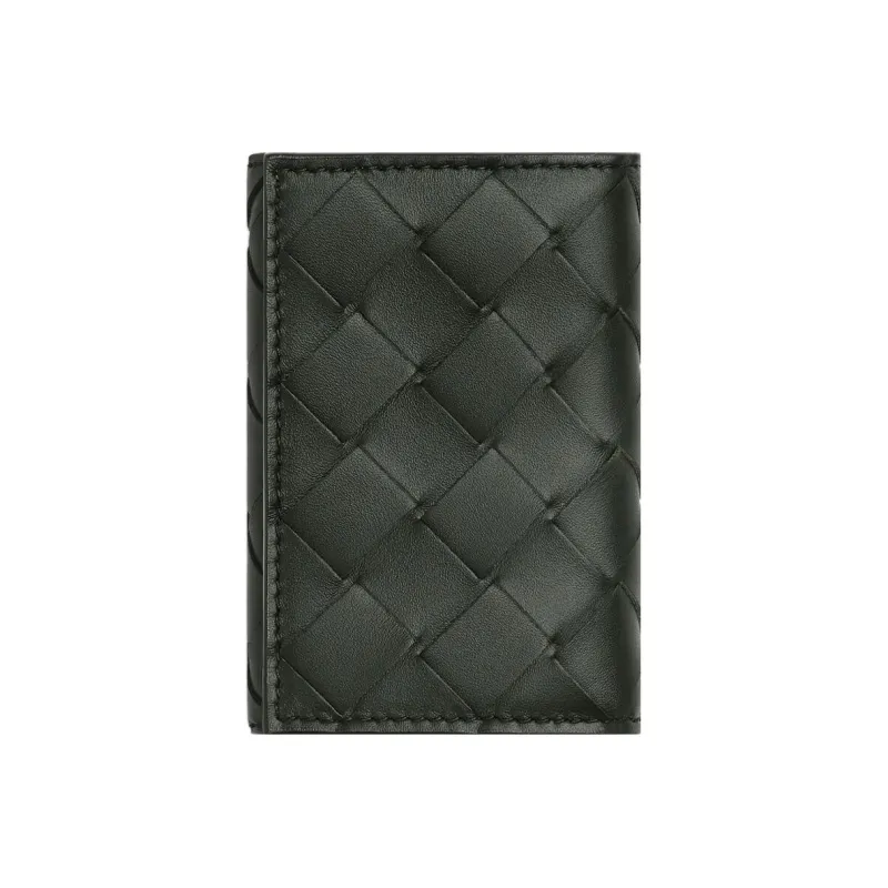 Bottega Veneta Calfskin Wallet Trumpets Men's Dark Green/Stone Green-0