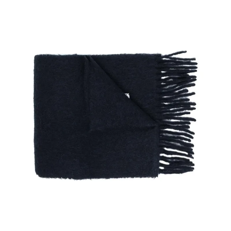 MARNI Logo Patch Fringed Edge Scarf-1