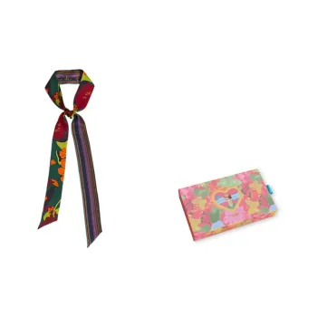 LOST PATTERN Silk Scarves Unisex