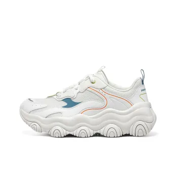 Skechers D'LITES Bear Whoops Anti Slip Wear Resistant Low Top Running Shoes Women's White