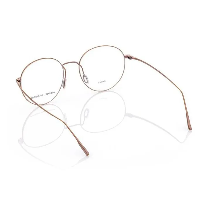 PORSCHE DESIGN Pure Titanium Round Eyeglass Frames Unisex Brown-3