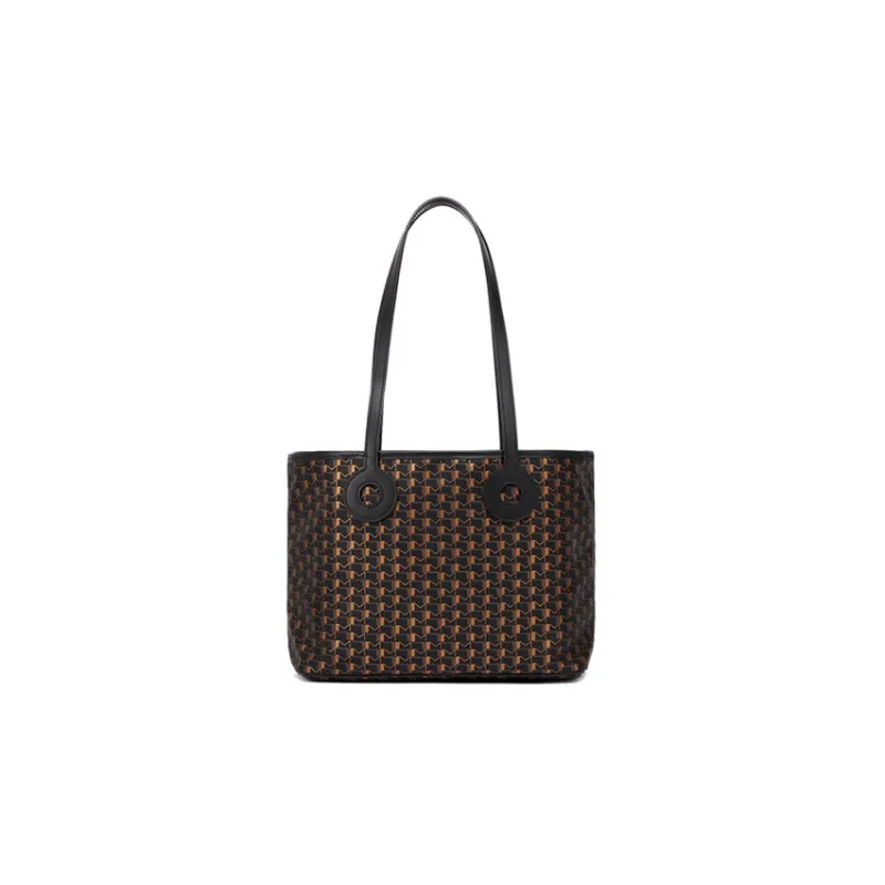 Moynat Toile 1920 Canvas With Leather Tote Bag Shopping Bag Shoulder Bag Handbag Small Size Women's Black/Yellow/Red-2