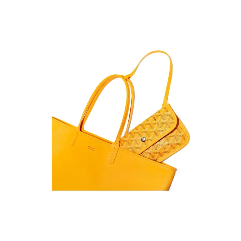 GOYARD Anjou Canvas With Leather Tote Shopping Bag Shoulder Bags Handbags Small Size Unisex 11 Colors-65