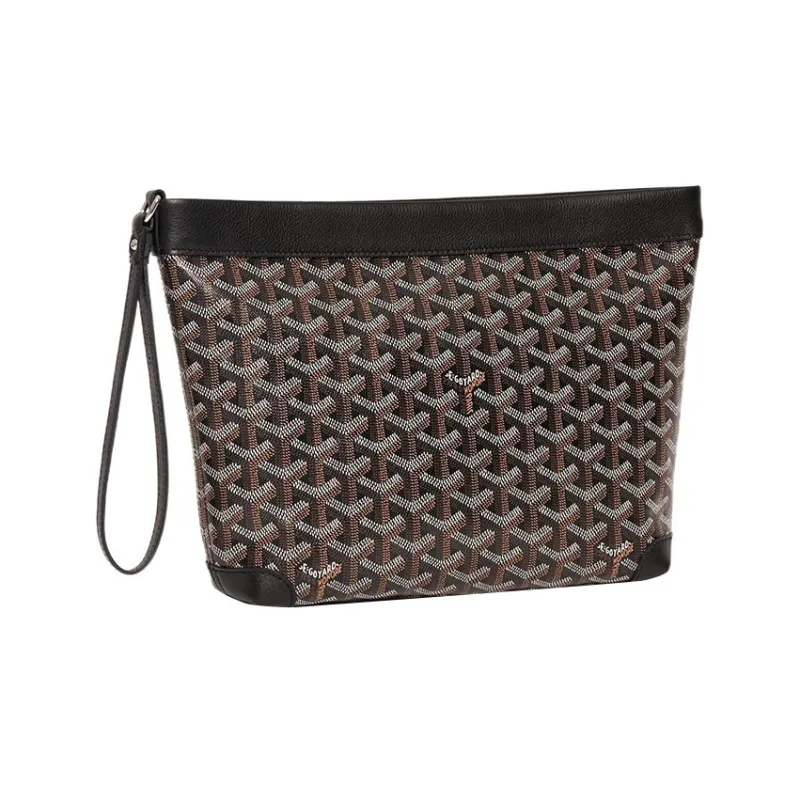 GOYARD Canvas With Calfskin Dog's Teeth Toiletry Bags Storage Bags Clutches Unisex Black-1