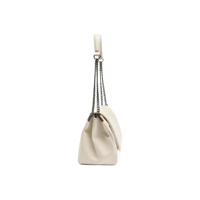 ZARA Polyurethane Portable Crossbody Bag, Shoulder Bag Women's Ecru-3