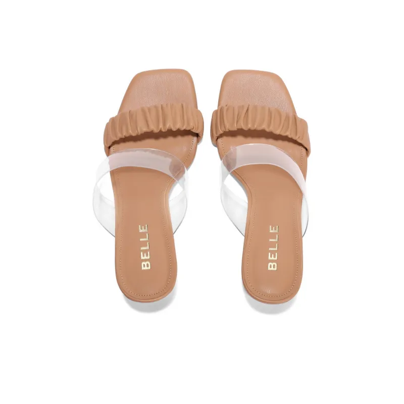 BELLE Stylish Sandal 7cm Women's White Purple Brown-11