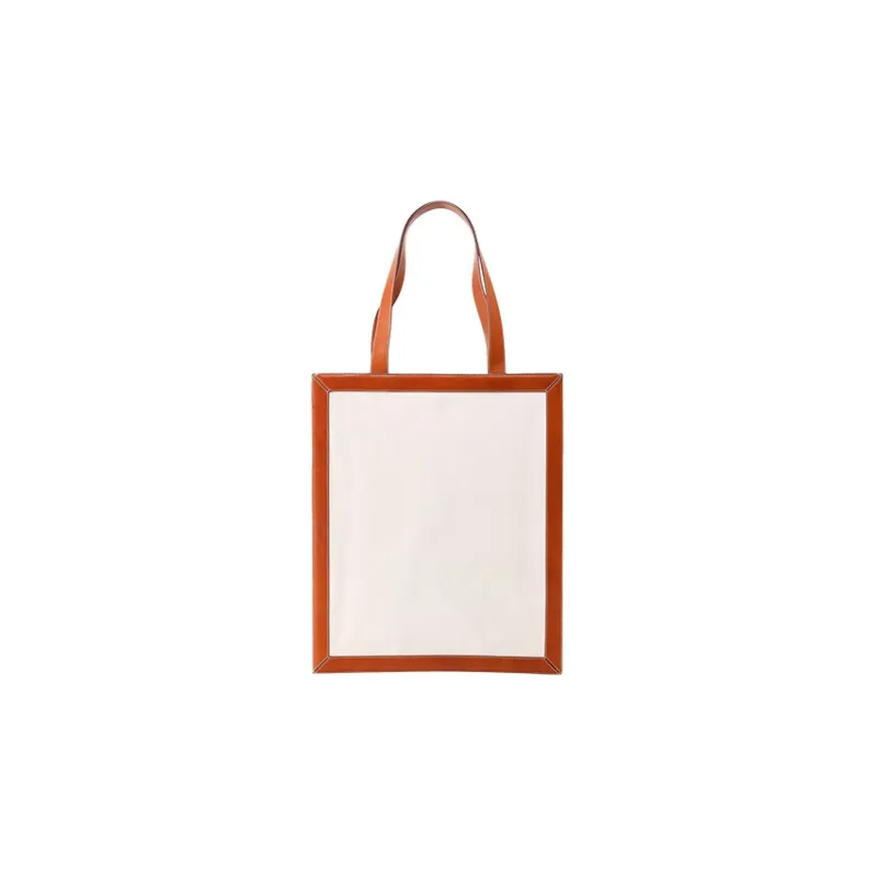 JIL SANDER Calfskin With Woven Fabric Tote Bag, Shopping Bag, Handbag, Shoulder Bag Men's Light Umber-3