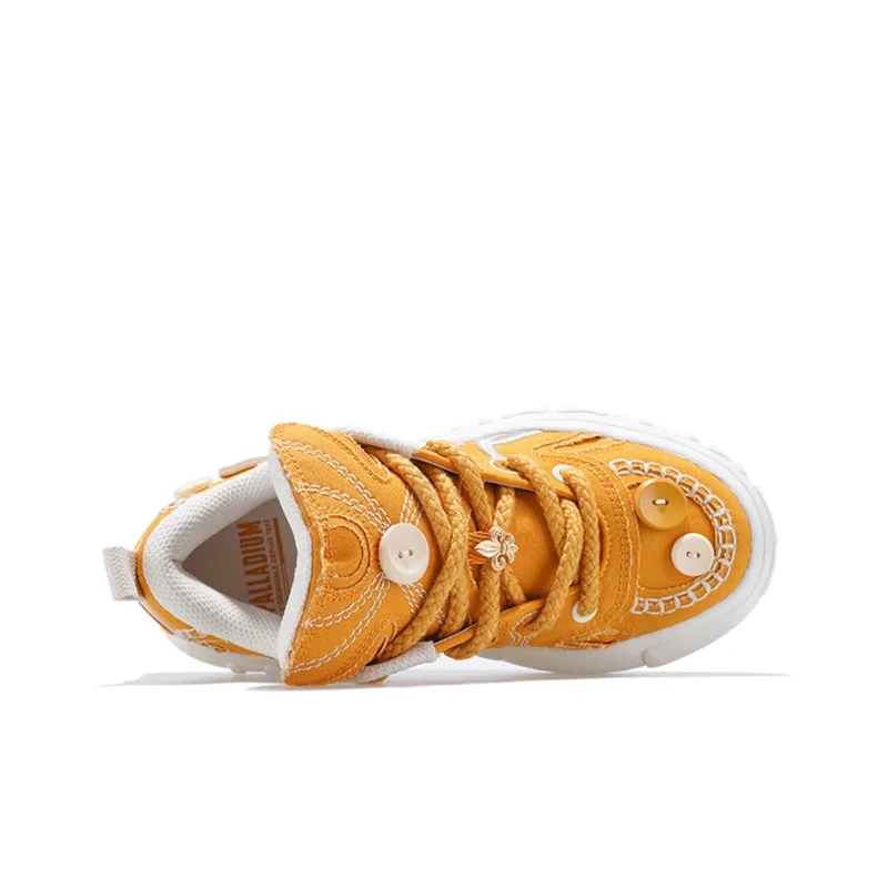 Palladium Durable Breathable Low Top Skateboard Shoes Unisex Sunflower Yellow-3