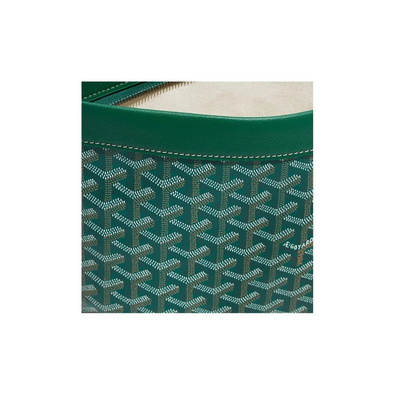 GOYARD Canvas With Calfskin Dog's Teeth Toiletry Bags Storage Bags Clutches Unisex Green-3