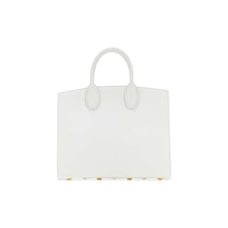 FERRAGAMO Studio Stamped Calfskin Box Bag Shoulder Bag Crossbody Bag Handbag Medium Size Women's White-2