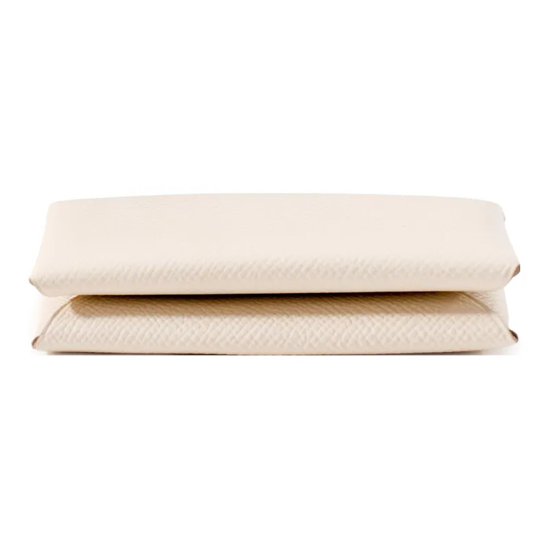 HERMES Calfskin Card Holder Women's Milkshake White-3