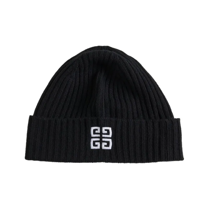 Givenchy Ribbed Embroidered Logo Beanie-1