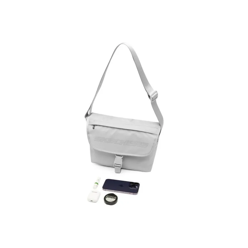 Skechers Fabric Messenger Bag Shoulder Bag Crossbody Bag Regular Unisex Moon Rock Gray-3