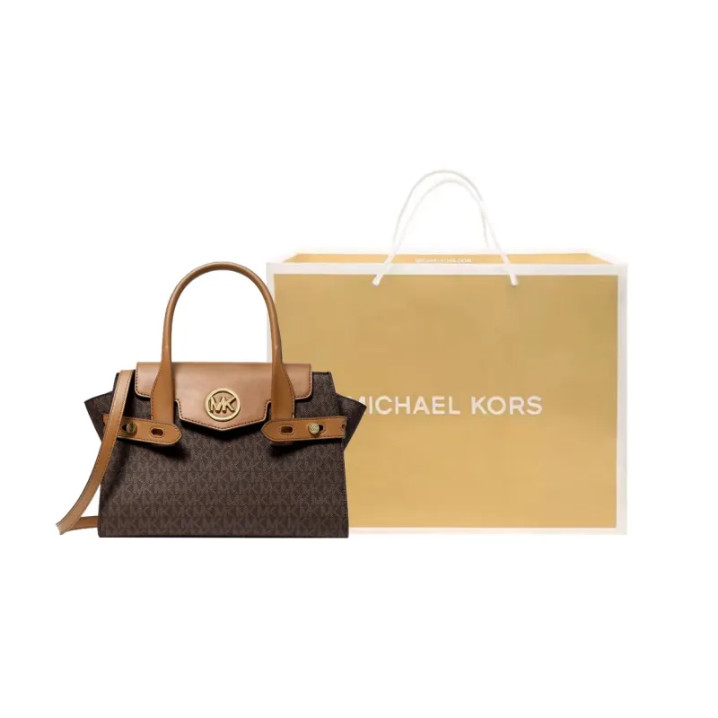 MICHAEL KORS Carmen Canvas Handbag Shoulder Bag Crossbody Bag Women's Brown & Color-7