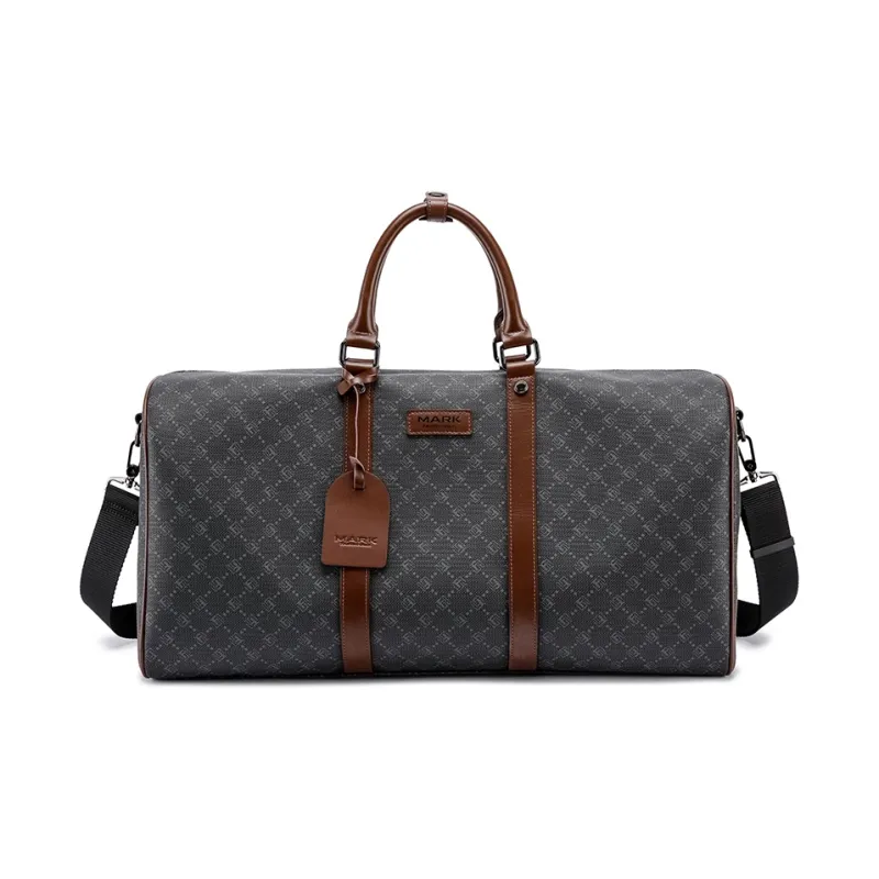 FAIRWHALE PU Travel Bag, Handbag, Luggage Bag, Crossbody Bag Unisex Black/Brown-0