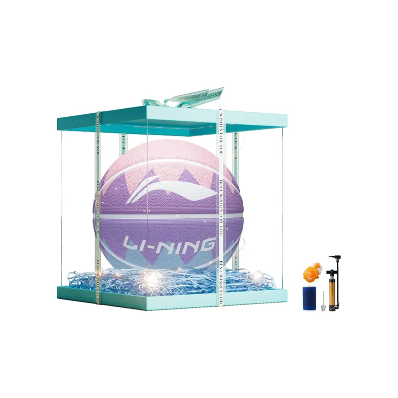 LiNing Rubber Basketball Pink Purple Size 7 Training Unisex-18