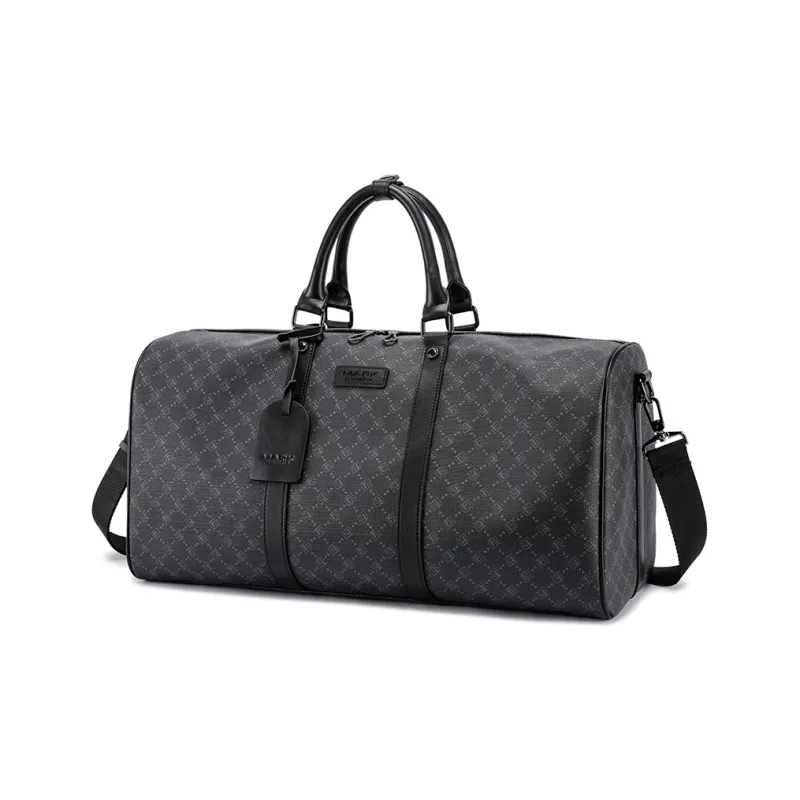 FAIRWHALE PU Travel Bag, Handbag, Luggage Bag, Crossbody Bag Unisex Black/Brown-9