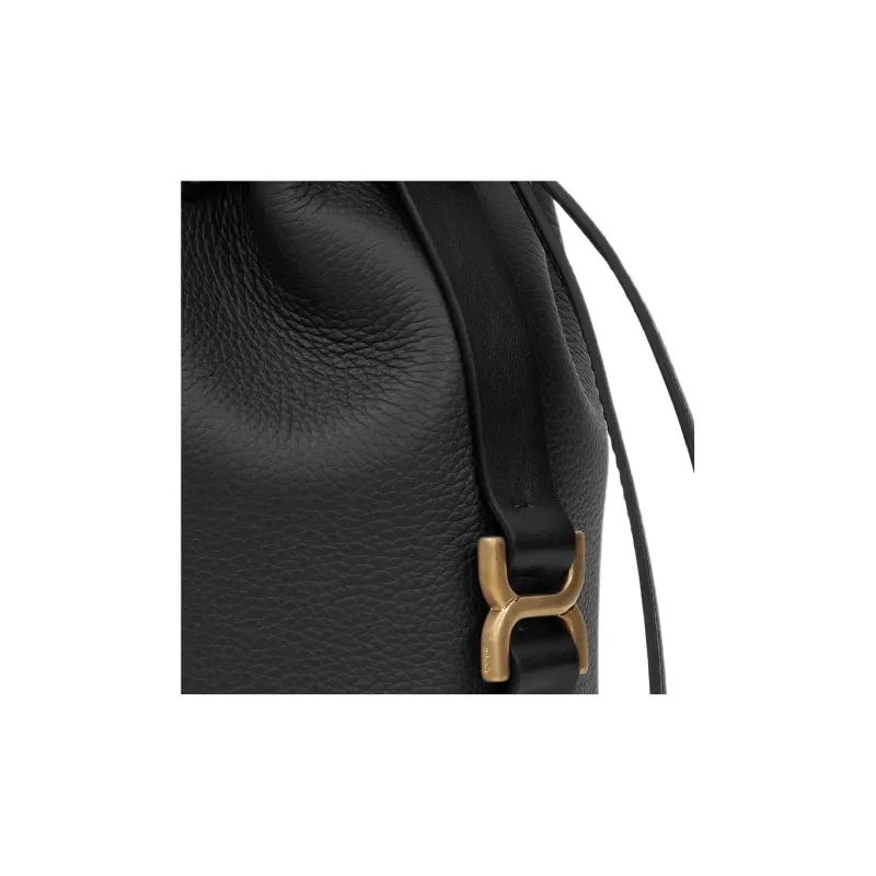 Chloe Marcie Grained Calfskin Shoulder Bag Crossbody Bag Extra Mini Women's Black-3