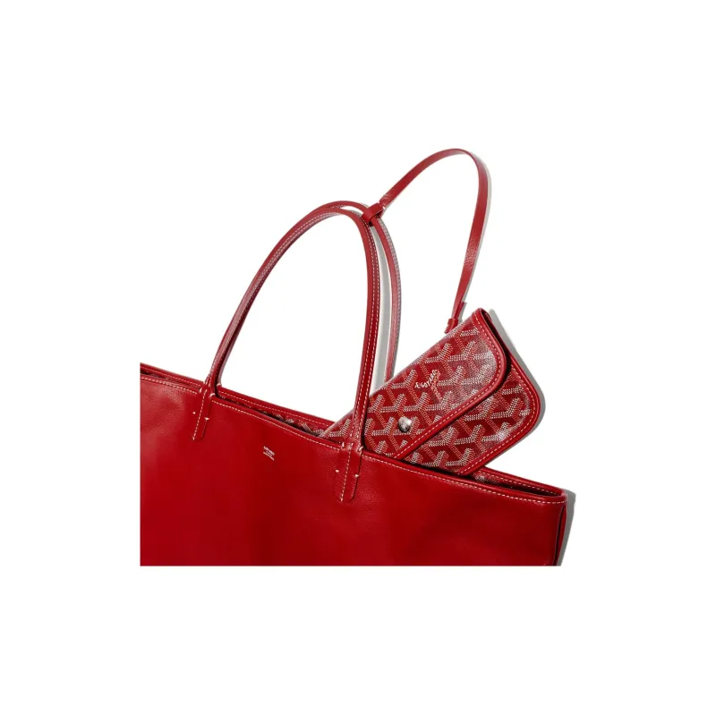 GOYARD Anjou Canvas With Leather Tote Shopping Bag Shoulder Bags Handbags Large Size Unisex 11 Colors-16
