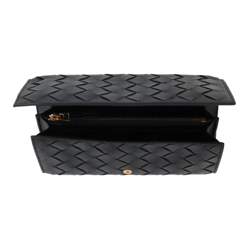 Bottega Veneta Intrecciato Large Flap Wallet-3
