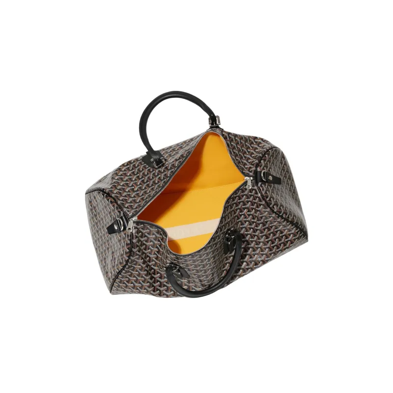 GOYARD Canvas With Calfskin One Shoulder Crossbody Handbag, Travel Bag Regular Unisex Black-2