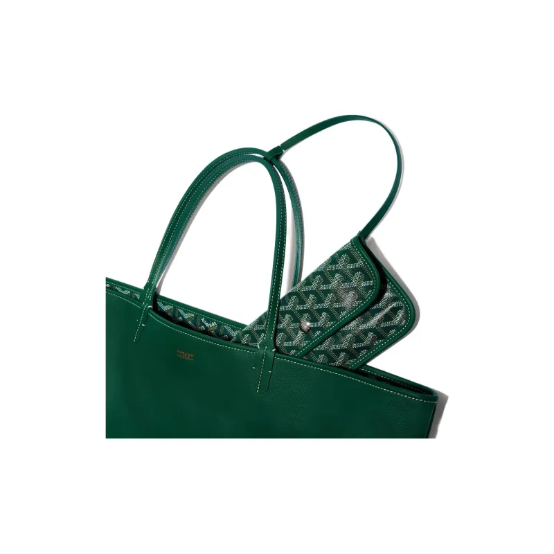 GOYARD Anjou Canvas With Leather Tote Shopping Bag Shoulder Bags Handbags Large Size Unisex 11 Colors-37
