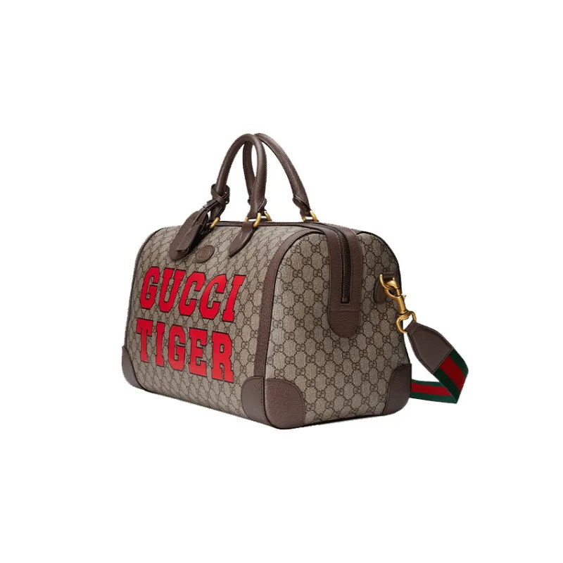GUCCI Leather Logo Canvas With Leather Shoulder Bag Crossbody Bag Handbag Travel Bag Small Size Unisex Ebony/Brown-1