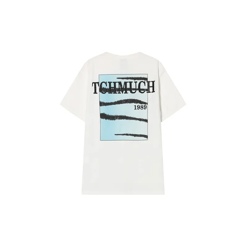 TCH T Shirts Unisex White With Black Logo-1