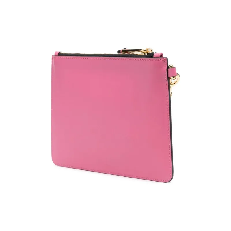 MOSCHINO Calfskin Clutch Women's Pink-1