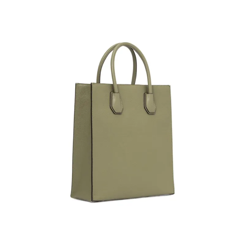 MICHAEL KORS Mercer Cow Leather Tote Bag, Shopping Bag, Handbag, Shoulder Bag Medium Size Women's Olive Green-2