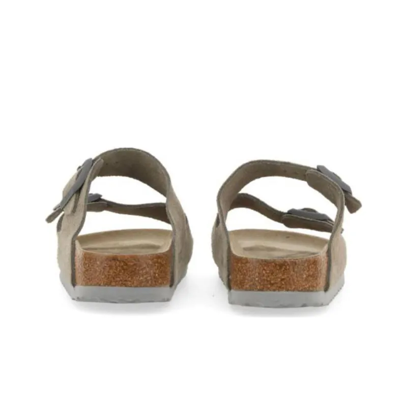 Birkenstock Arizona Soft Footbed Suede Leather Narrow Fit Sandals 'Stone Coin'-2