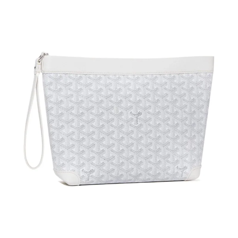 GOYARD Cow Leather Toiletry Bags Storage Bags Clutches Unisex White-1