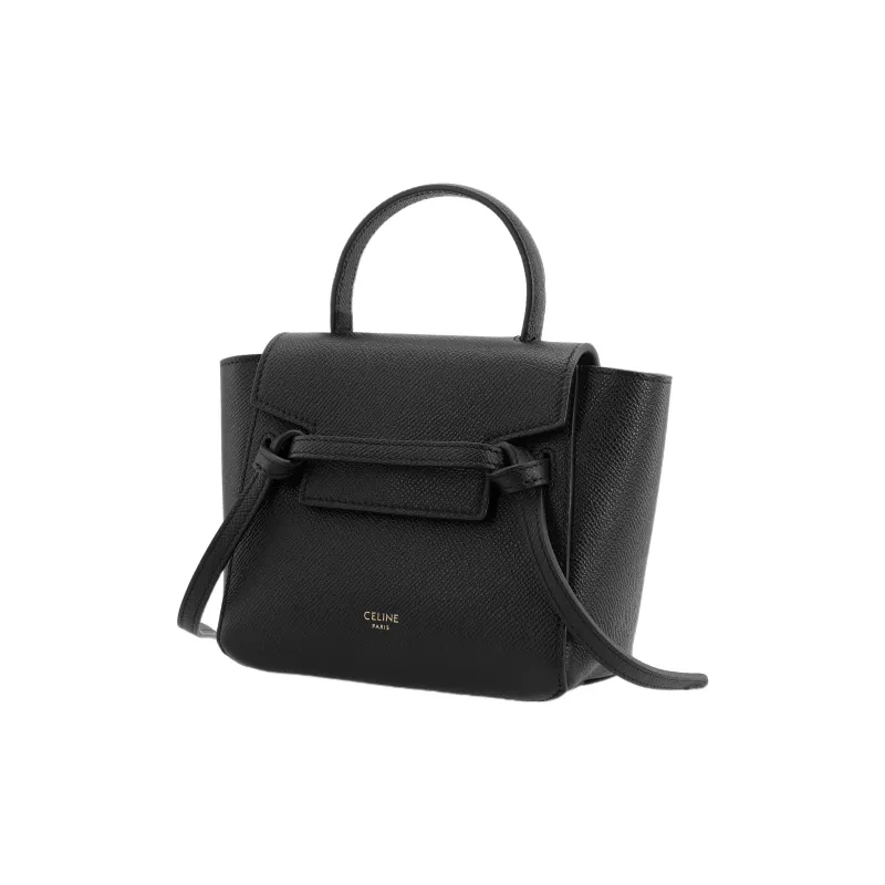 CELINE Cow Leather Catfish Bag, Handbag, Shoulder Bag, Crossbody Bag, Handbag Pico Women's Black-1