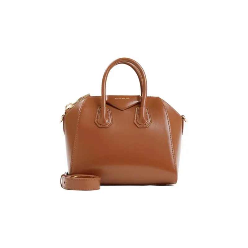 GIVENCHY Antigona Cow Leather Shoulder Bag Crossbody Bag Handbag Mini Women's Brown-2