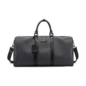 FAIRWHALE PU Travel Bag, Handbag, Luggage Bag, Crossbody Bag Unisex Black/Brown