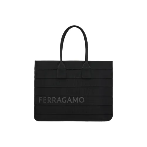 FERRAGAMO Fabric Tote Bag Shopping Bag Handbag Regular Women's Black