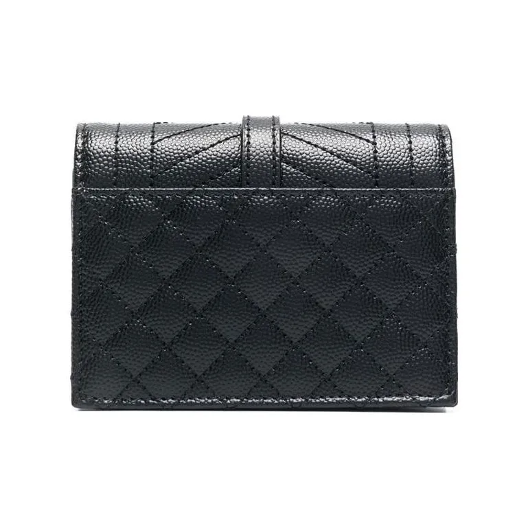 SAINT LAURENT Calfskin Wallet Regular Women's Black-4